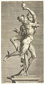 Merkur bortfører Psyche. Merkur set fra siden by Jan Harmensz. Muller