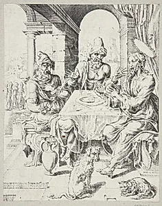 Middagen i Emmaus by Dirk Volkertsz. Coornhert