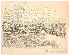 Midt i Solskinnet laa en gammel Herregaard by Fritz Syberg