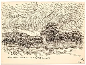 Mod aften naaede den et fattigt lille Bondehus by Fritz Syberg