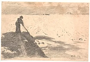 Møddingen jævnes (af kunstnerens broder) by Niels Bjerre