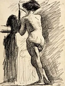 Model ved barren by Albert Marquet