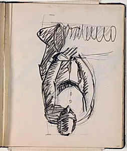 Modelstudie. Skitse til Slagelse-fresken "Den barmhjertige Samaritan by Niels Larsen Stevns