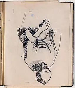 Modelstudier. Skitse til Slagelse-fresken "Den barmhjertige Samaritan" by Niels Larsen Stevns
