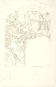 Moderen, der lokker barnet til sig ved at vise det sit bryst by Lorenz Frølich