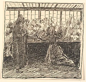Moderen og Døden i Dødens drivhus by Fritz Syberg