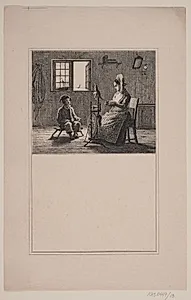 Moderen og sønnen. Prøvetryk til Chr. Winther og M. Rørbye, "25 Billeder for små børn" by Adolph Kittendorff