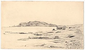 Monte Pellegrino set fra kysten ved Palermo by L.A. Ring