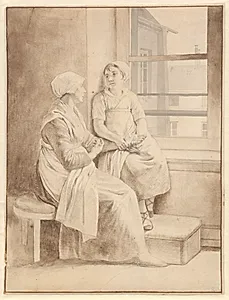 Mor og datter - Eckersbergs værtinde i Paris (?) by C.W. Eckersberg