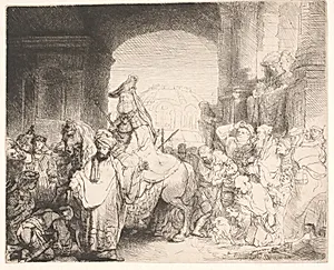 Mordokais triumf by Rembrandt van Rijn