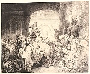Mordokajs triumf by Rembrandt van Rijn