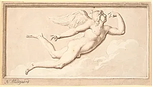 Morgenen eller dagen. En vinget flyvende ung mand by Nicolai Abildgaard