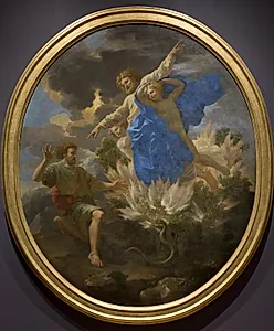 Moses og den brændende tornebusk by Nicolas Poussin