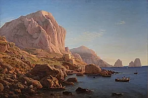 Motiv fra Capri, kort efter solens opgang by Christen Købke
