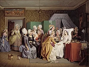 Motiv fra Ludvig Holberg: Barselstuen by Wilhelm Marstrand