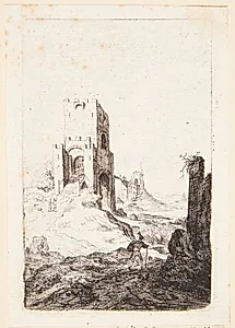 Munk i en grotte by Bartholomeus Breenbergh