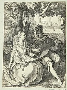 Musicerende par. Forår by Jan Saenredam