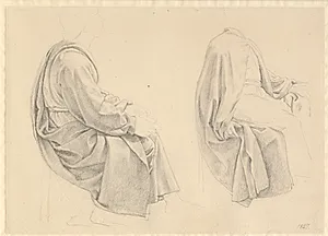 Nadveren - draperistudie til to af apostlene. by C.W. Eckersberg