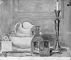 Nature morte i hvidt og gråt by Lorenz Frølich