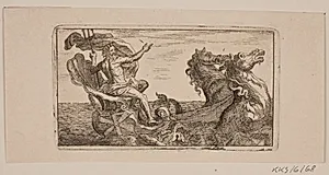 Neptun. Illustration til Jacob Fosie, "Lære-Klude [...] eller Prøver paa Kaaber, Slibe, Grunde, Naale, Etz-Vand, Sverte, Viske, Lade og Trykke fra Aar 1741 til Aar 1743"