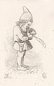 Nisse, der skærer en pen by Johan Thomas Lundbye