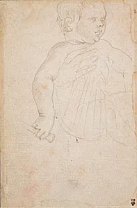 Nøgen dreng med en lille fløjte i sin højre hånd by Hans Baldung Grien