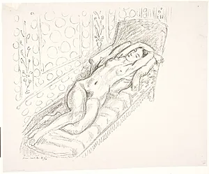 Nøgen kvinde, liggende på en chaiselong by Henri Matisse