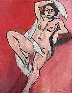 Nøgen kvinde med hvidt klæde by Henri Matisse