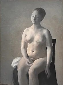 Nøgen kvindelig model by Vilhelm Hammershøi