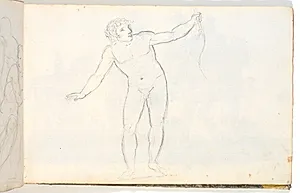Nøgen mandsfigur med bue by C.W. Eckersberg
