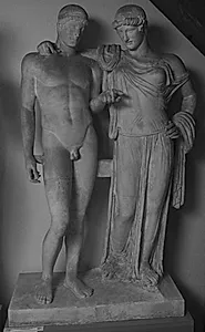 Nøgen ung mand og kvinde, Orestes og Elektra by Ubekendt