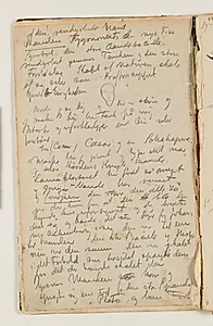 Notater samt stiliseret rids af et lille hoved by J.A. Jerichau (II)