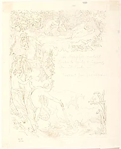 Nymferne finder Eros' sovende og forsøger at slukke Eros' fakkel by Lorenz Frølich