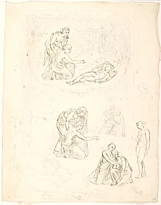 Nymferne finder Eros sovende by Lorenz Frølich