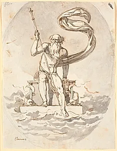 Oceanus på sin trone i havet by Nicolai Abildgaard