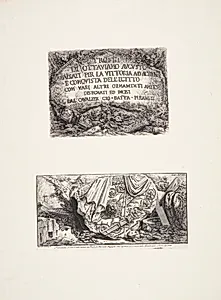 Octavian Augustus' trofæer, rejst til minde om sejren ved Actium og erobringen af Ægypten, med forskellige andre ornamenter tegnet og raderet af Ridder Gio.Bat'ta Piranesi by Giovanni Battista Piranesi
