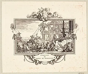 Ødelæggelsen af templet i Charenton (Démolition du Temple de Charenton) by Johanna Sibylla Küsel