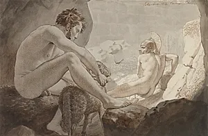 Odysseus flygter fra Polyfem by C.W. Eckersberg