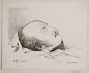 Olaf Rye som lig by Vilhelm Kyhn