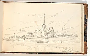 Olberg kirke by Martinus Rørbye