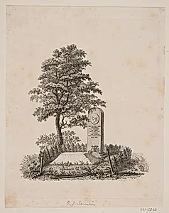 Ole Johan Samsøes Gravminde by Gerhard Ludvig Lahde