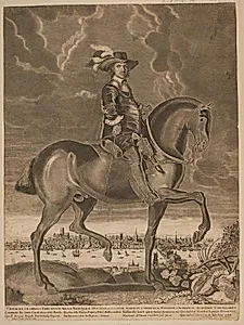 Oliver Cromwell til hest by Ubekendt