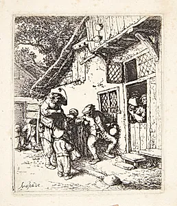Omvandrende musikere by Adriaen van Ostade
