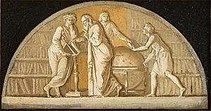 Oprettelsen af Det Kongelige Bibliotek. Allegori by Nicolai Abildgaard