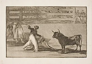 Oprindelsen til harpunerne eller banderillaerne by Francisco de Goya