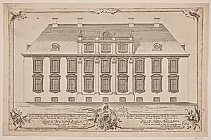 Opstalt af det Laurvigske (nu Moltkes) Palæ by J.N. Schrøder