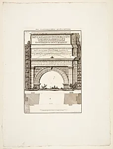 Opstalt og plan af Porta S. Lorenza by Giovanni Battista Piranesi