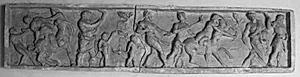 Optog af Dionysos, satyrer og mænader mod højre by Ubekendt