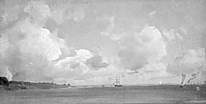 Øresund med skibe, ud for Espergærde by Vilhelm Petersen