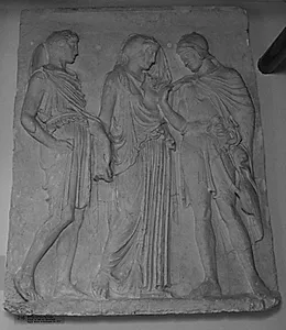 Orfeus, Eurydike og Hermes by Ubekendt